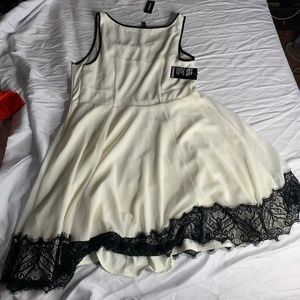 Black and White Silk Dress